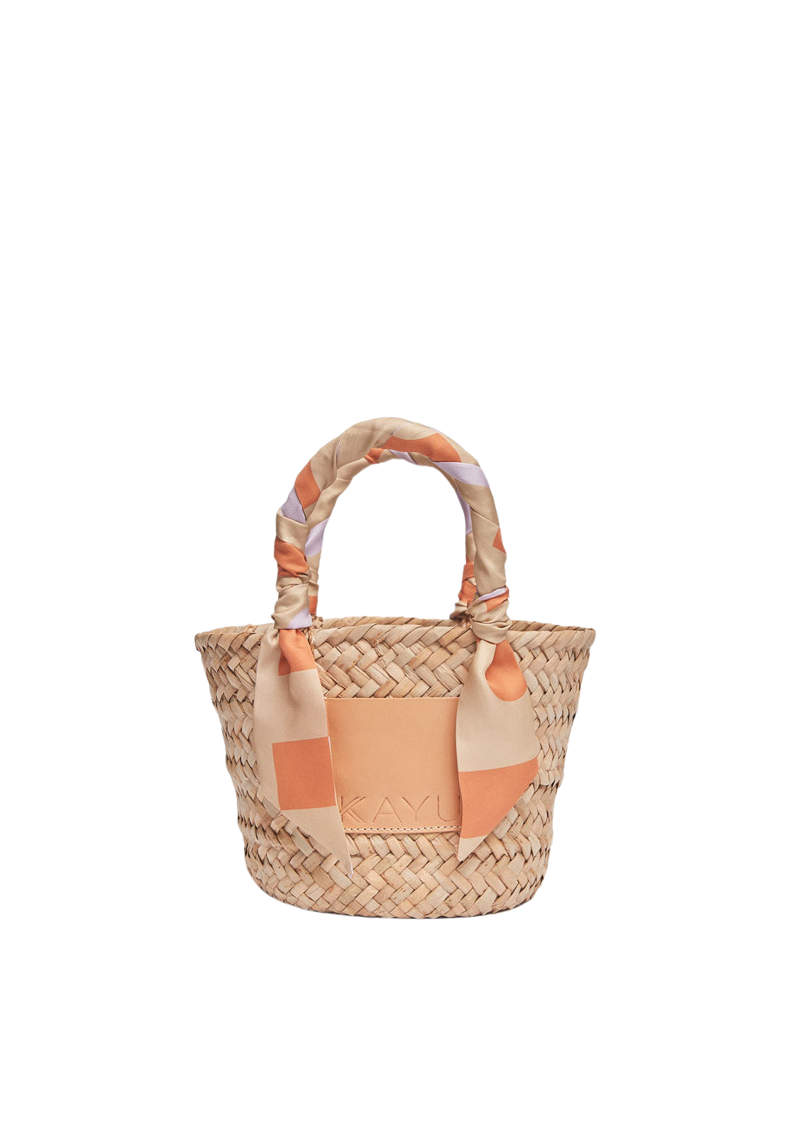 Mini Clementine Straw Scarf Tote Bag