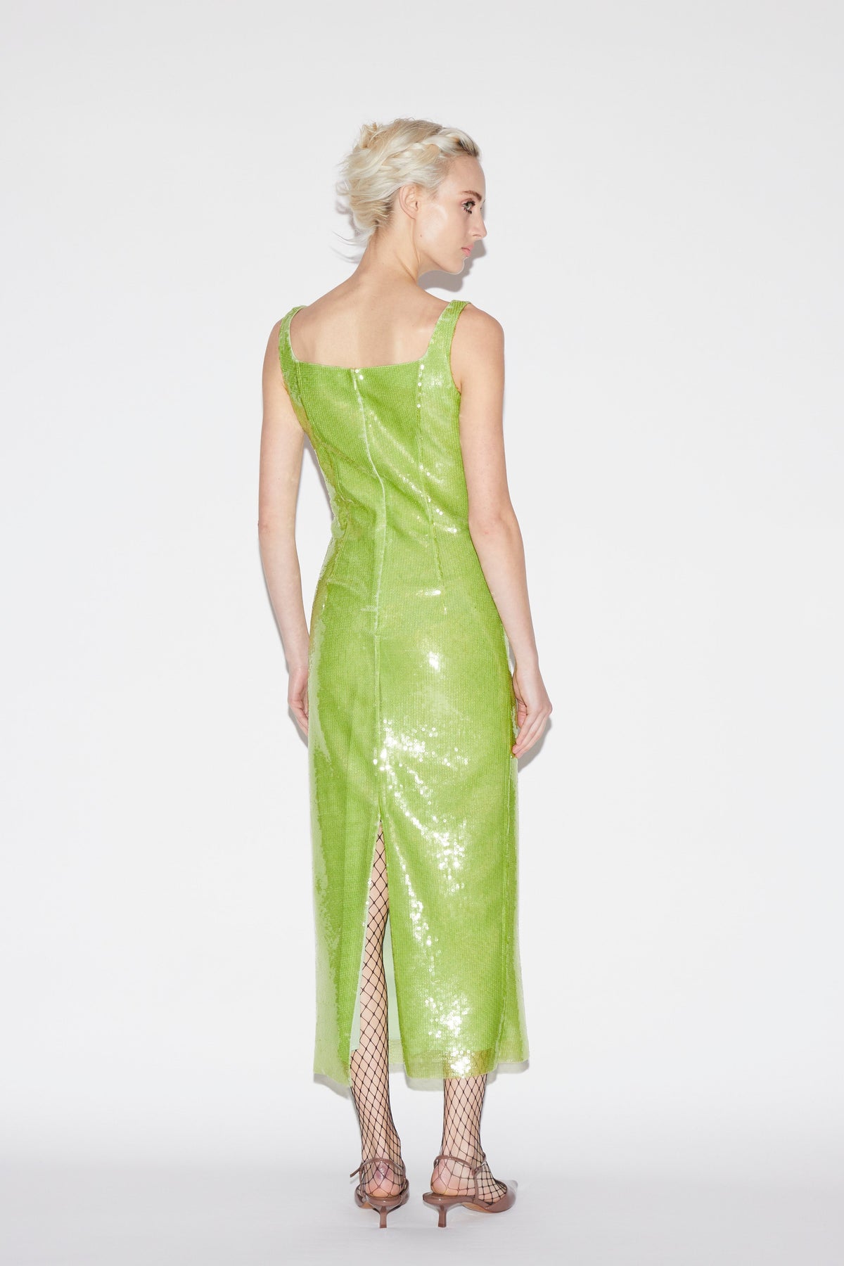 Marilyn Dress Lime Sequins
