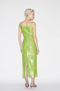 Marilyn Dress Lime Sequins
