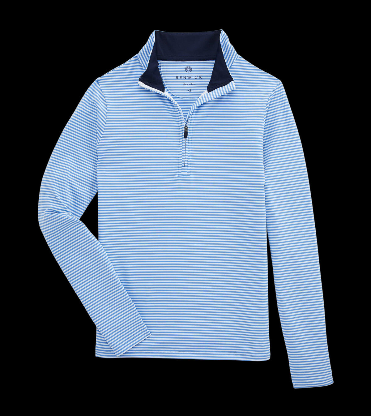 Striped 1/4 Zip with Mock Neck