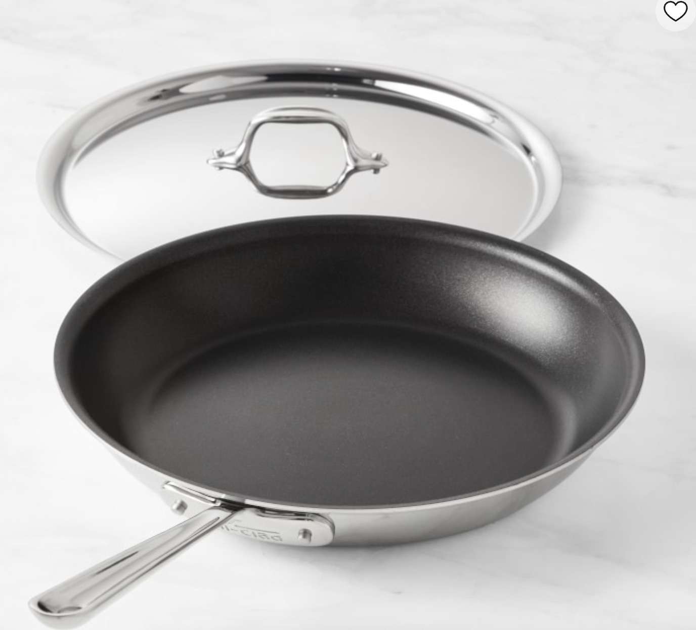 All-Clad D3® Triply Stainless-Steel Nonstick Covered Fry Pan, 12"