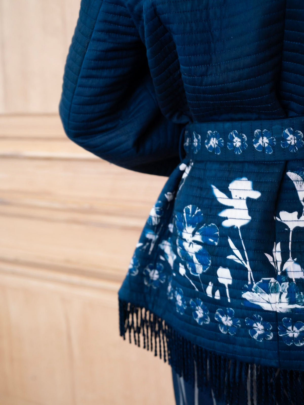 Lena Wrap Jacket in Midnight Garden