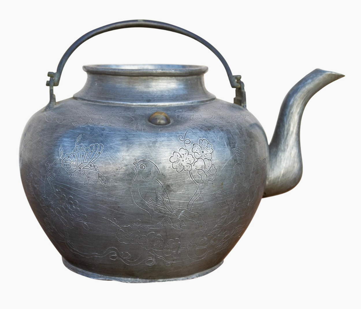 Antique Pewter Tea Kettle