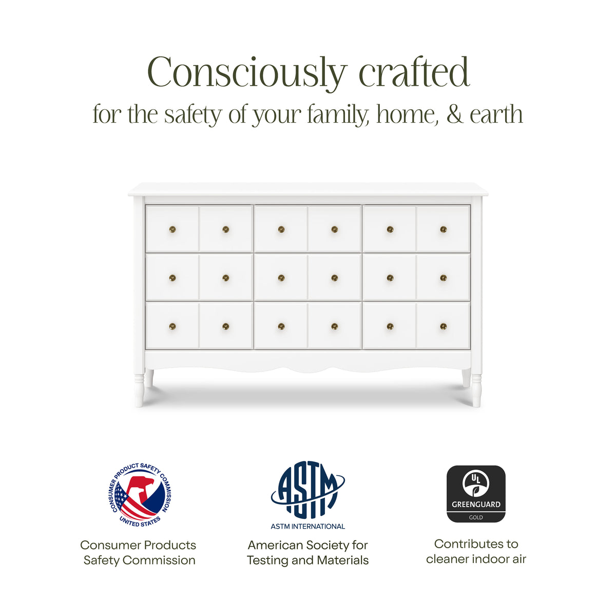 Liberty 9-Drawer Assembled Dresser in Warm White