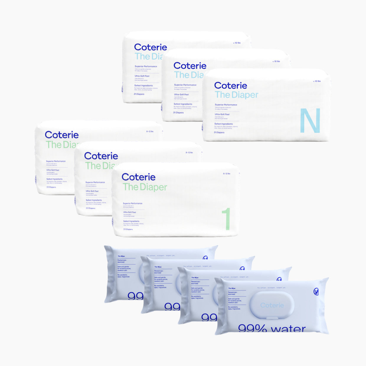 CoterieNewborn Diaper and Wipes Starter Bundle