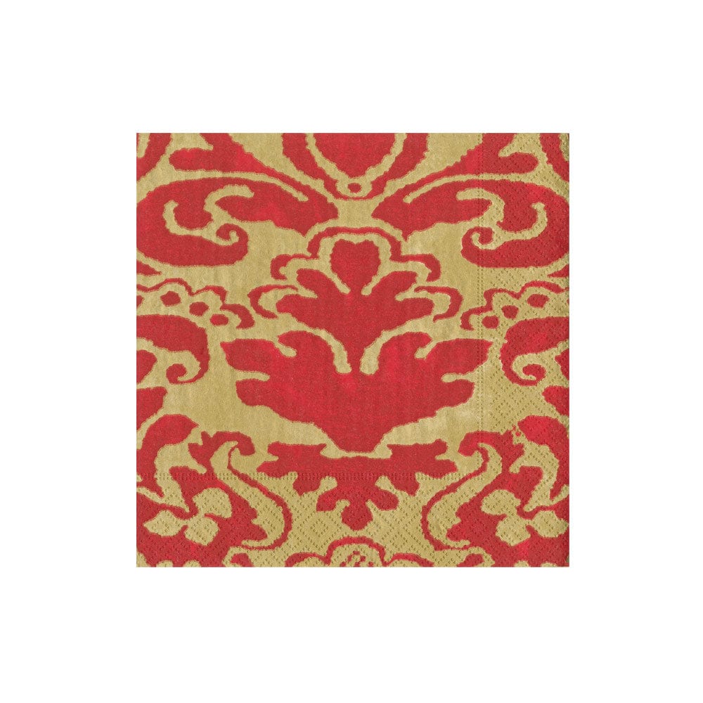 Palazzo Paper Cocktail Napkins in Red, Set of 20