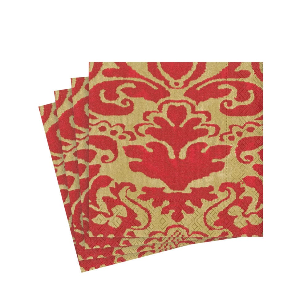 Palazzo Paper Cocktail Napkins in Red, Set of 20