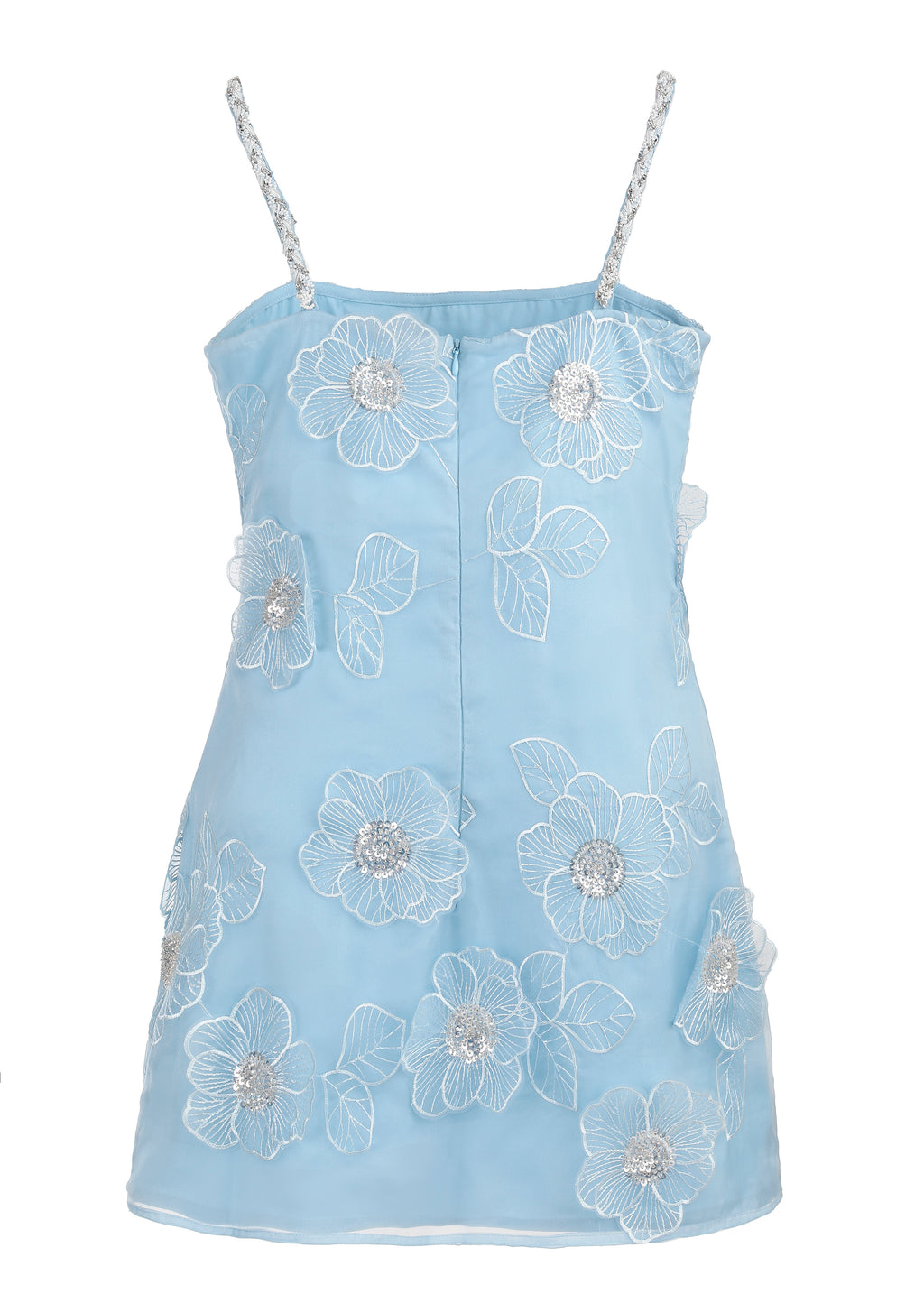 Gardenia Mini Dress in Cornflower Blue