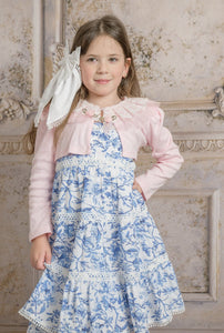 Jaylin Blue and White Linen Sleeveless Summer Dress - Petite Maison Kids