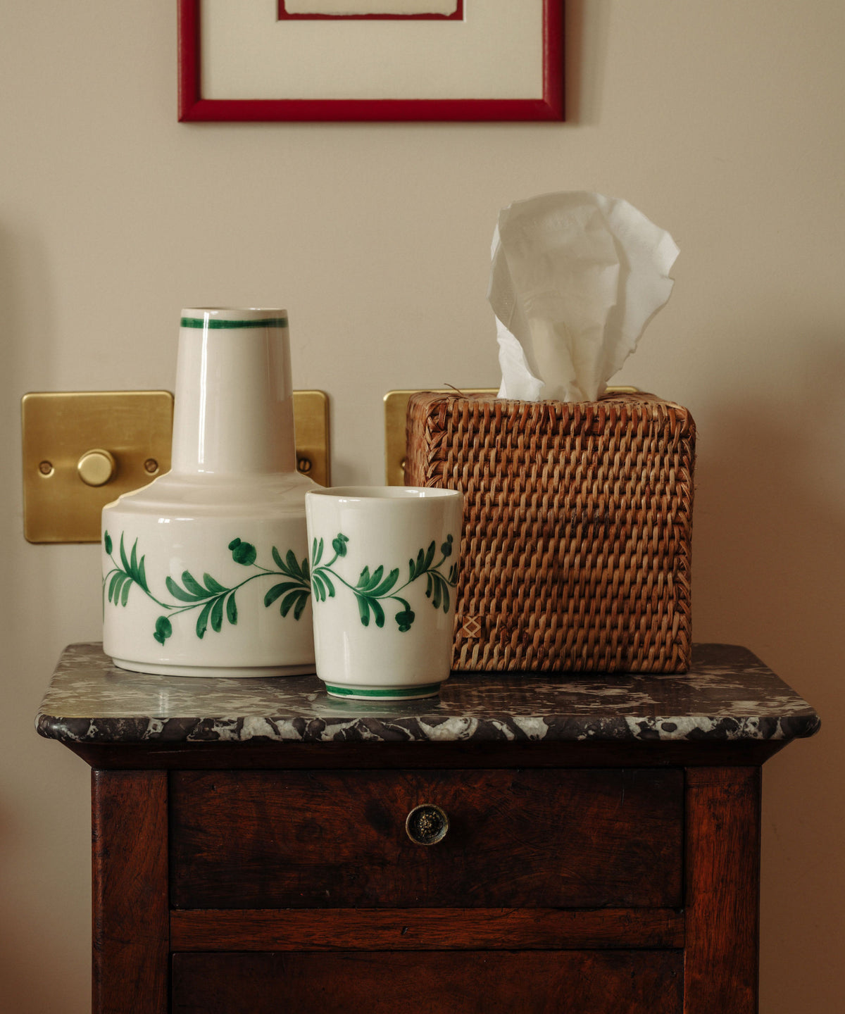 Rattan Square Tissue Box Cover in Natural