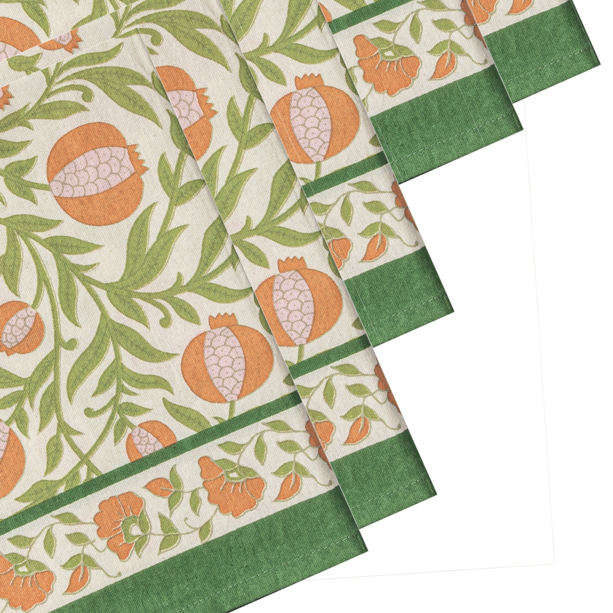 Grenadine Orange & Green Napkins, Set of 6