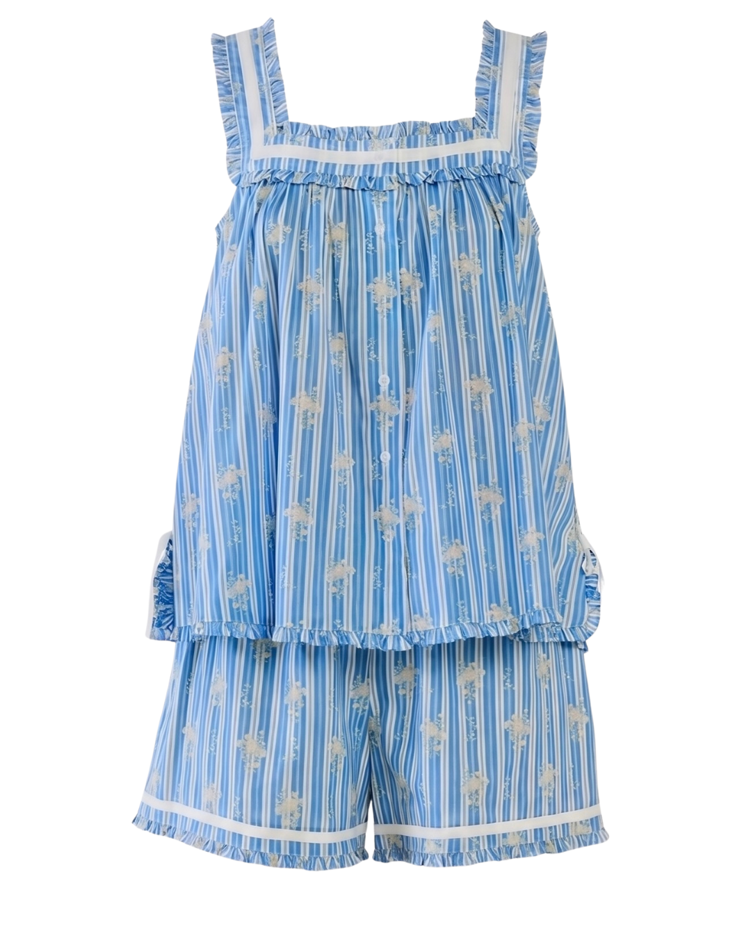 The Caroline Short Set in Bluebell Stripe