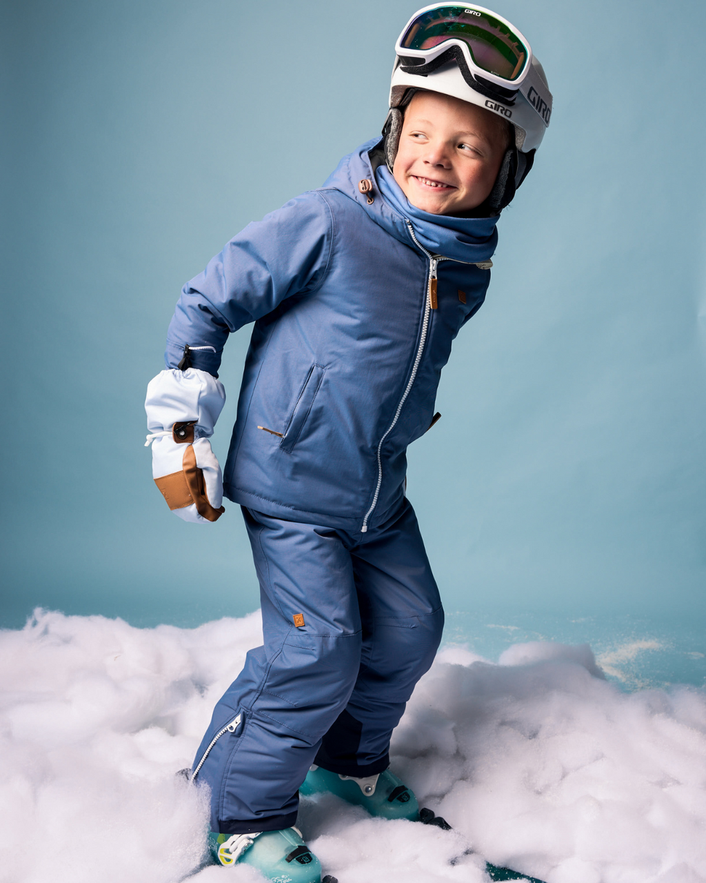 Cloud Blue Waterproof Ski Mitten