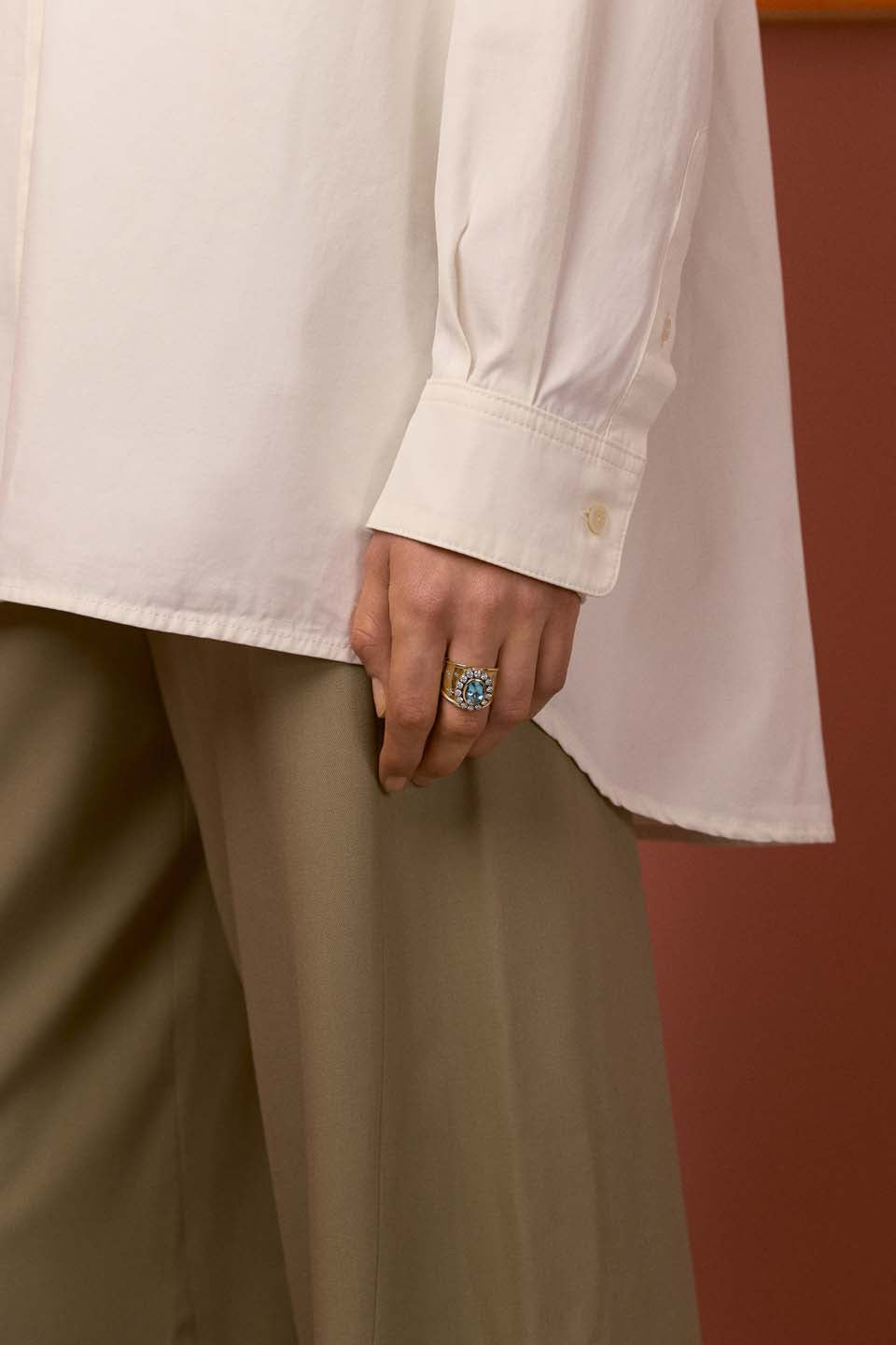 Alix Cigar Band Aquamarine