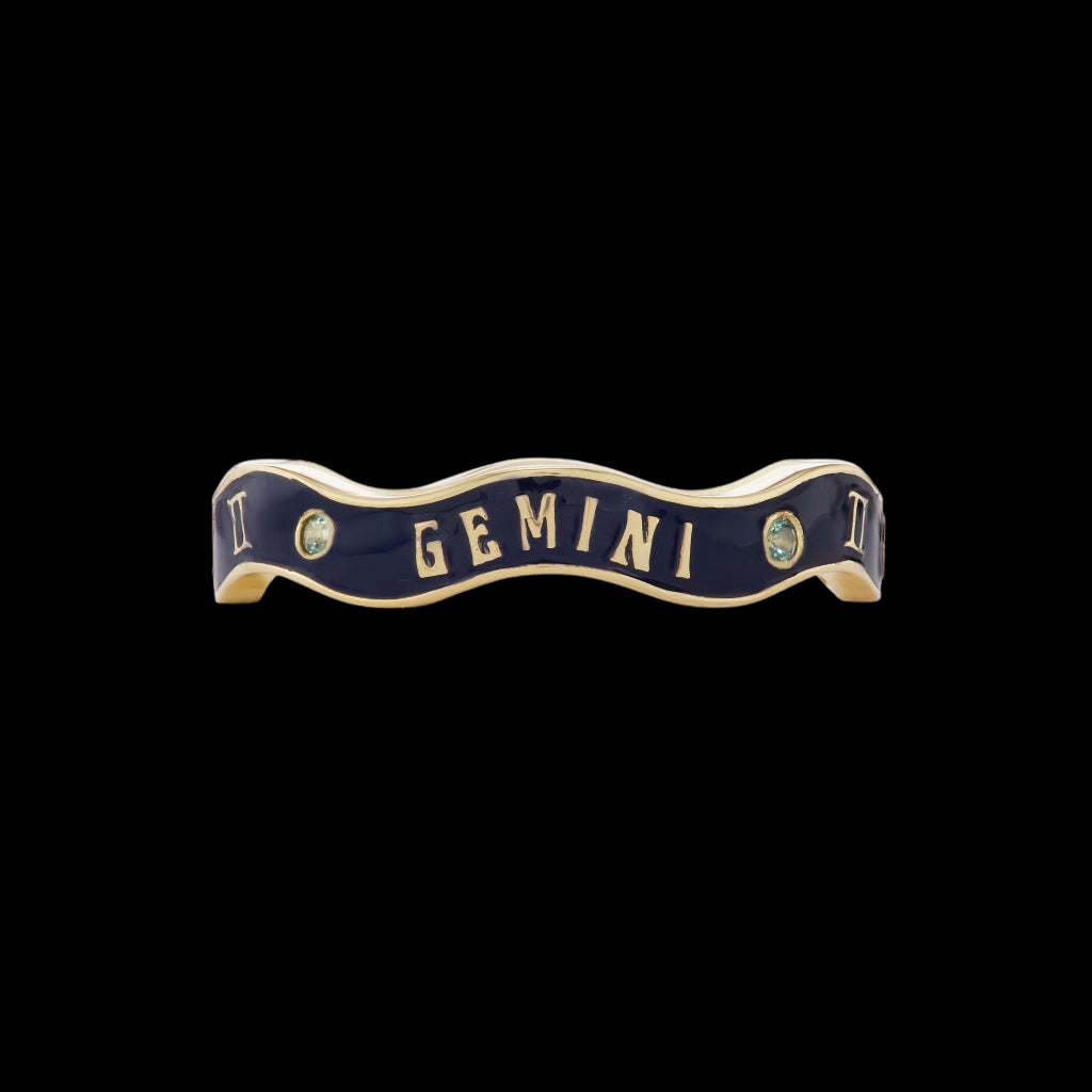 Gemini Zodiac Enamel Wave Band III