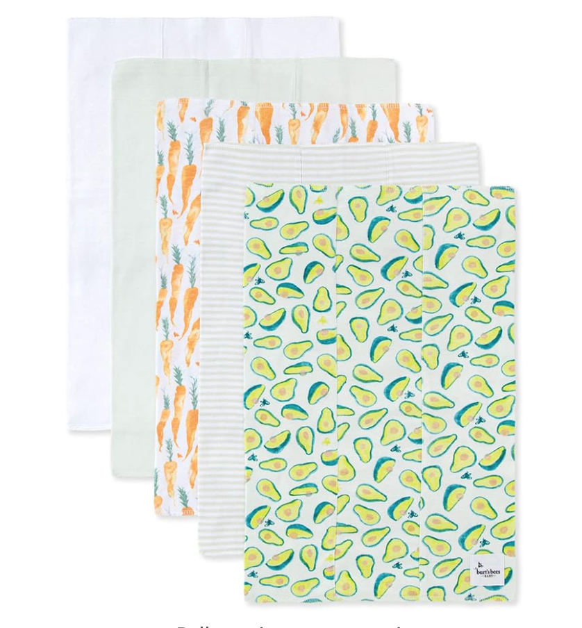 Burt's Bees Burping Cloths (set of 5)