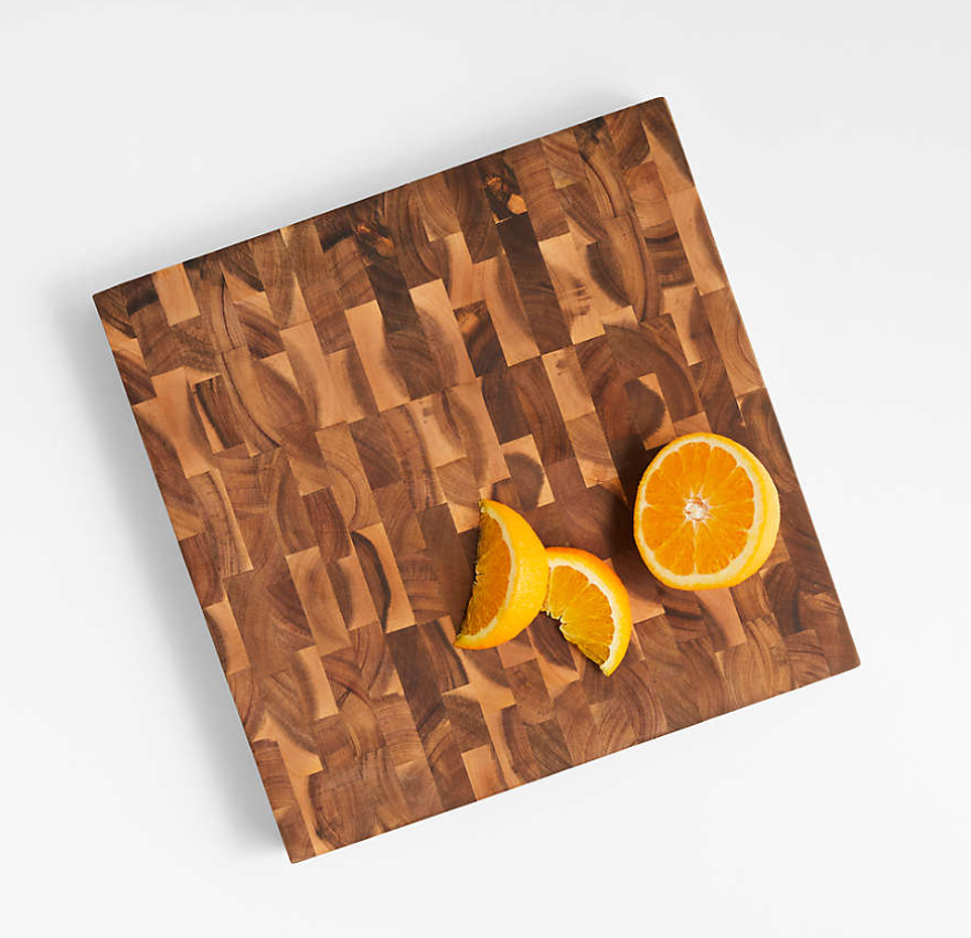 Crate & Barrel Square Acacia End-Grain Cutting Board