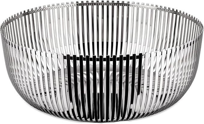 Alessi Steel Mirror Polished Silver Fruit Bowl