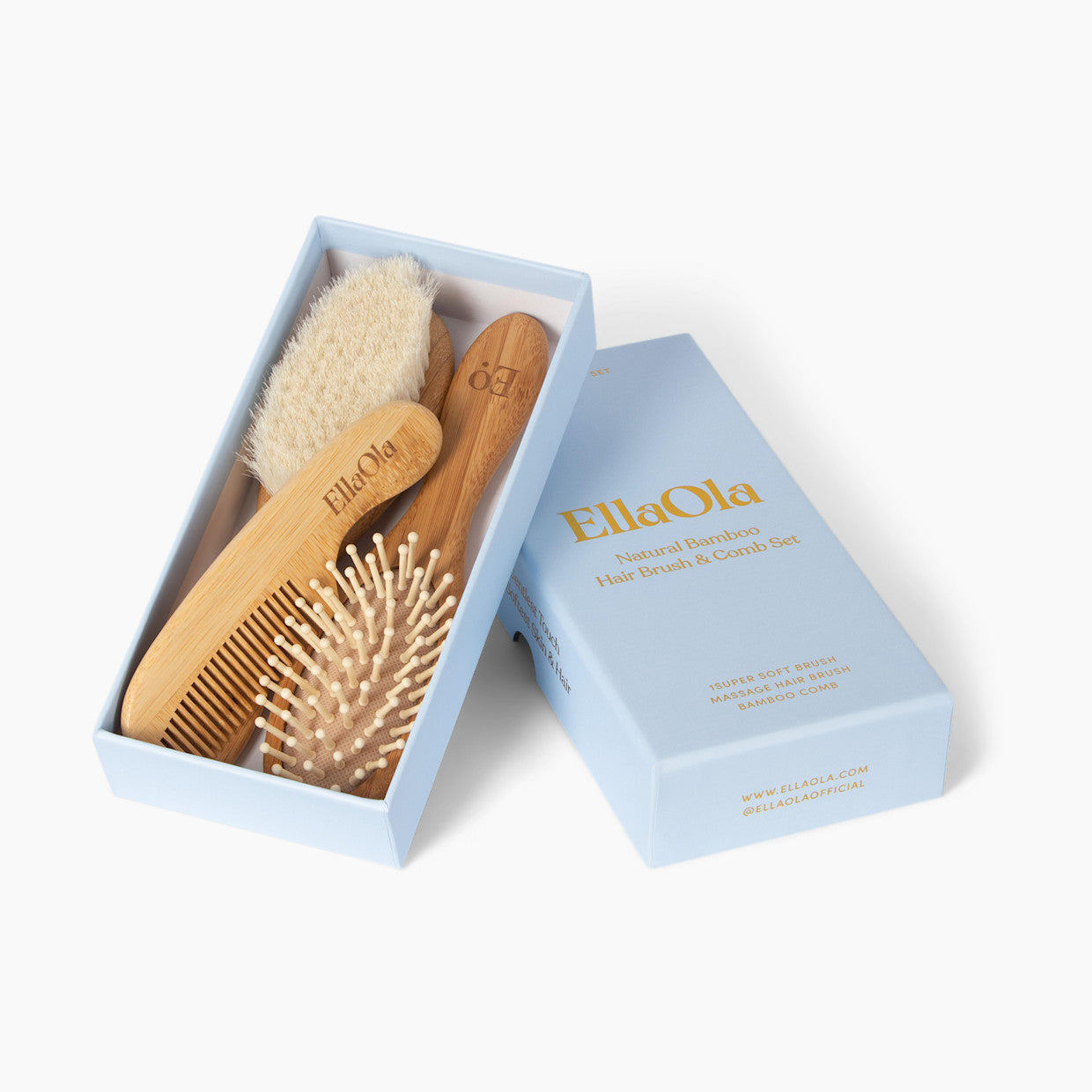 3-Piece Bamboo Brush & Comb Set