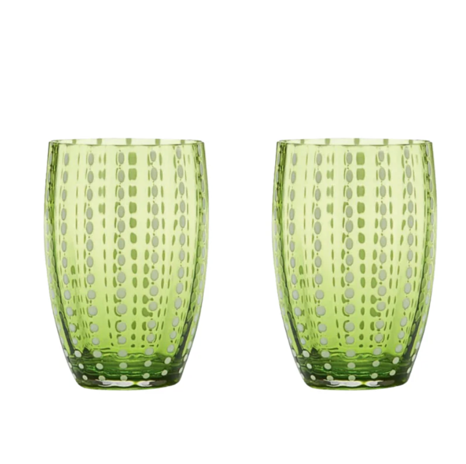 Zafferano Perle Tumblers, Set of 2 Apple Gren