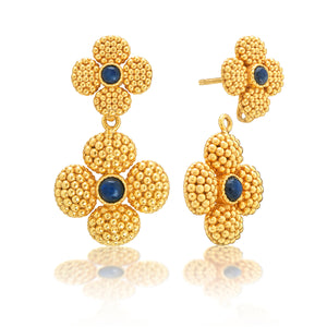 Berry Clover Convertible Duo Earrings in Blue Labradorite
