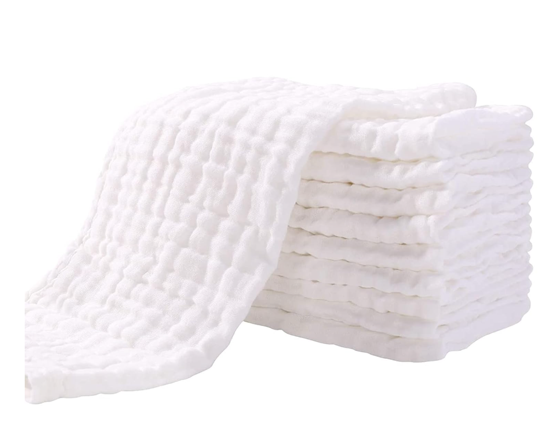 10 Pack of Organic Muslin Cloths