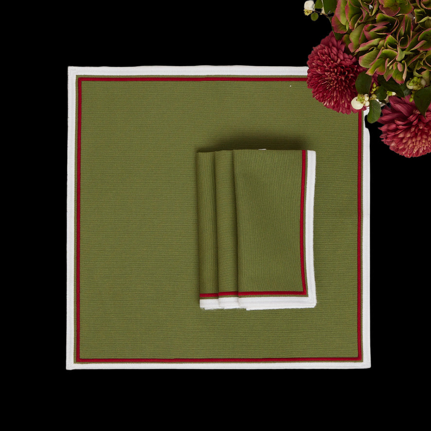 Festive Green Napkins, Set of 4