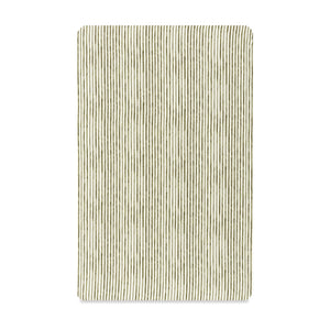 Front view of Mini Crib Sheet showcasing Juniper Stripe pattern with a white background