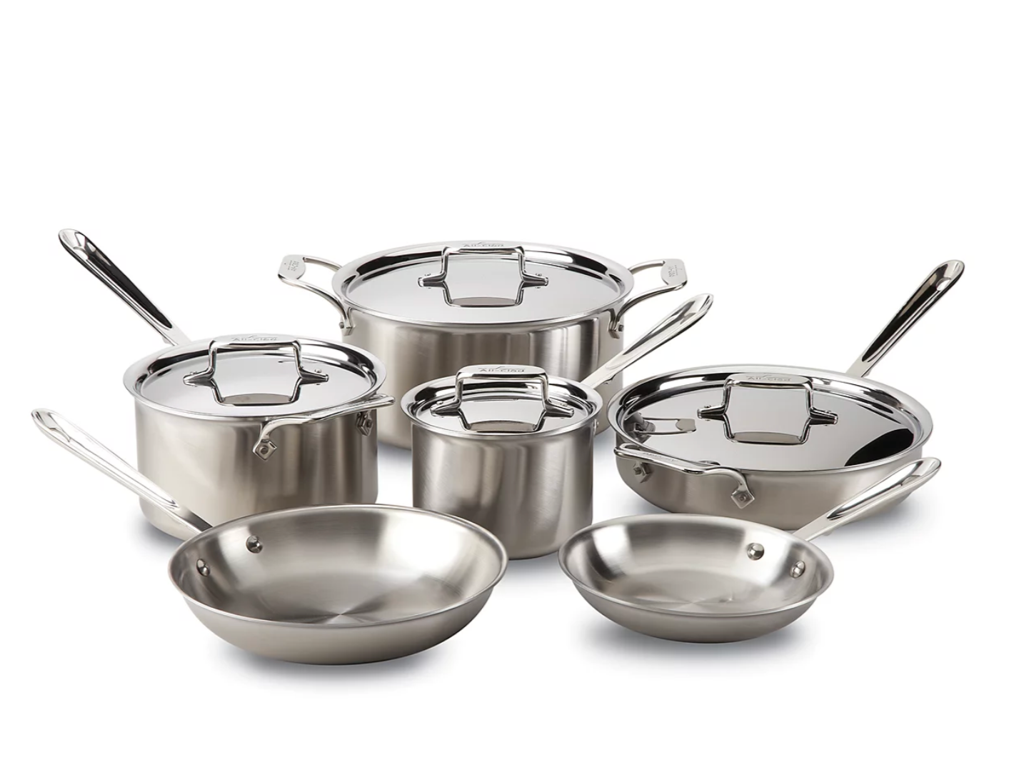 D5 Stainless Brushed 5-Ply Bonded 10-Piece Cookware Set