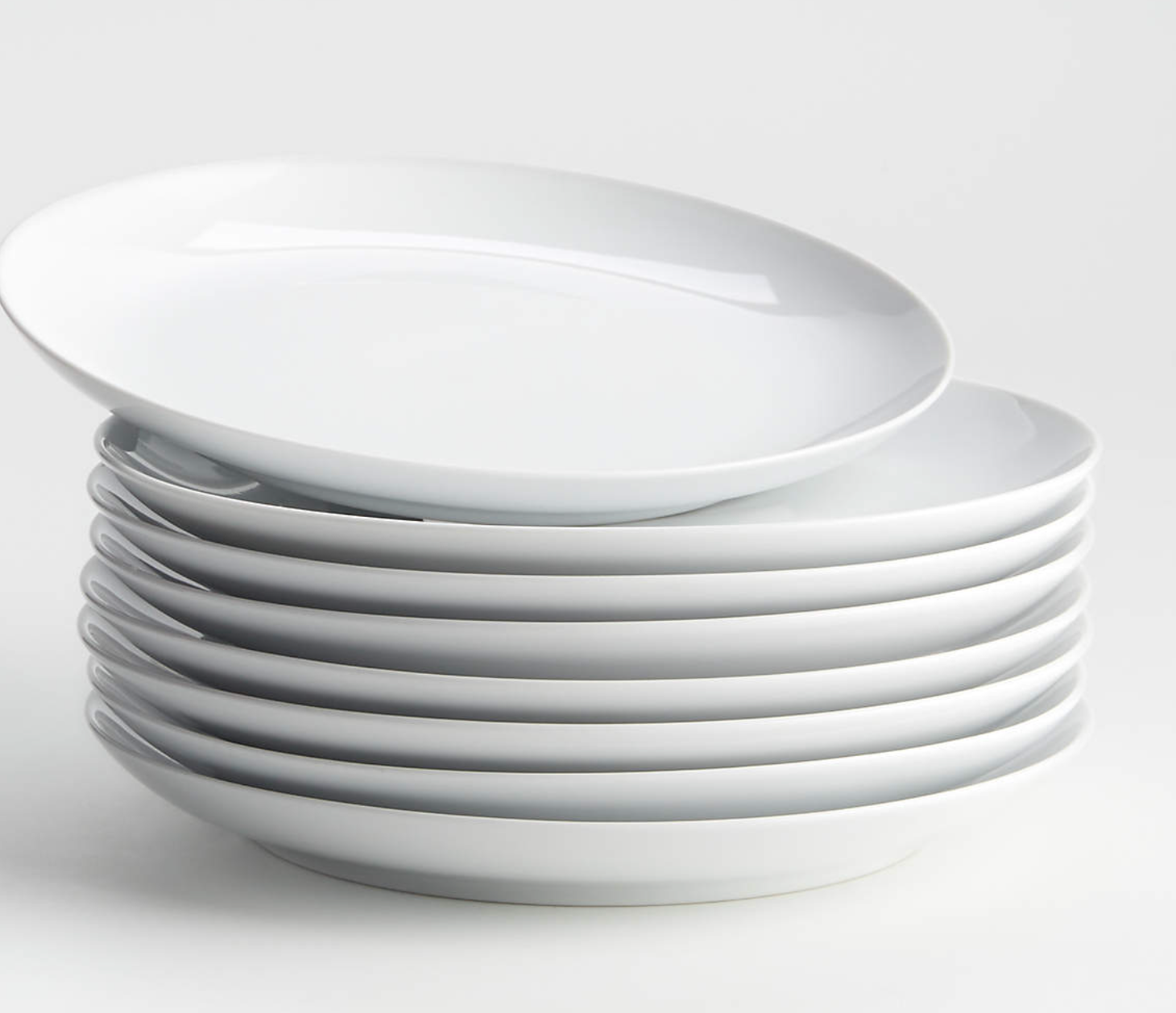 Aspen Porcelain Coupe Salad Plates, Set of 8
