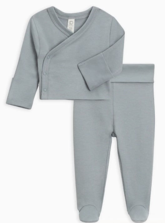 0-3M Baby Riley 2 Piece Kimono Wrap Top and Pant Set