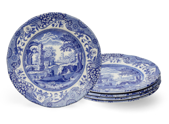 Blue Italian Set of 4 Tea Plates