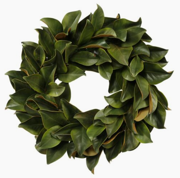 24" Magnolia Leaf Wreath, Faux