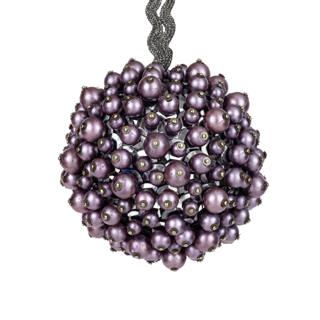 Multi Pearl Ball Ornament in Mauve Grey