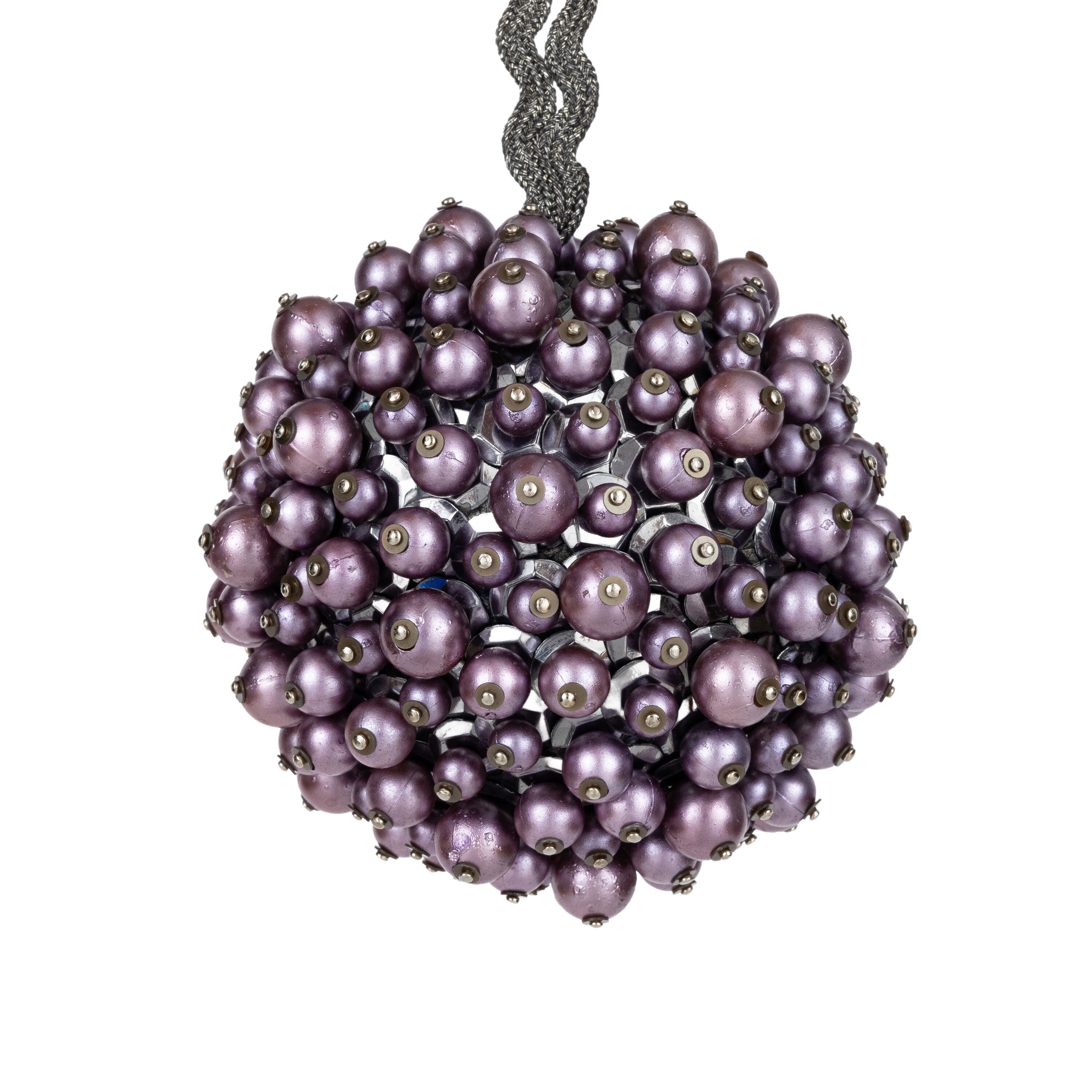 Multi Pearl Ball Ornament in Mauve Grey