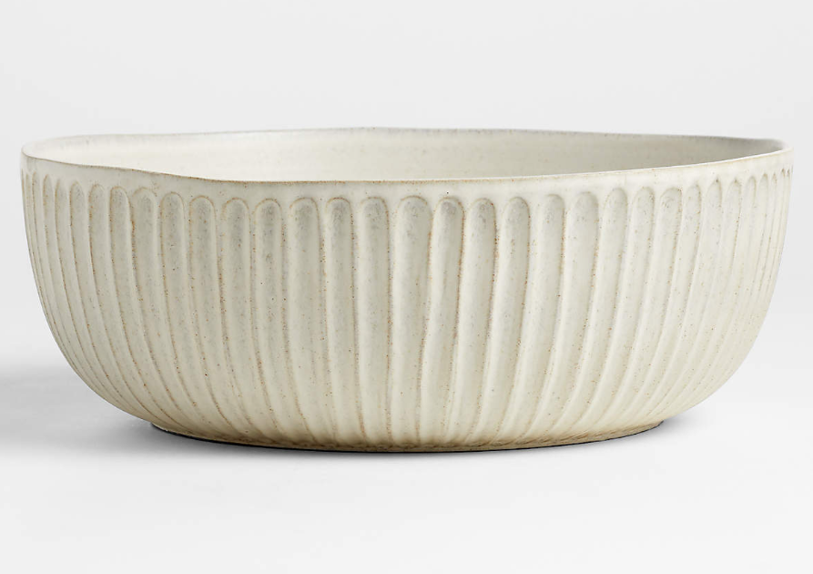 Carmel Ceramic Extra Large Serving Bowl with Ridge by Gaby Dalkin