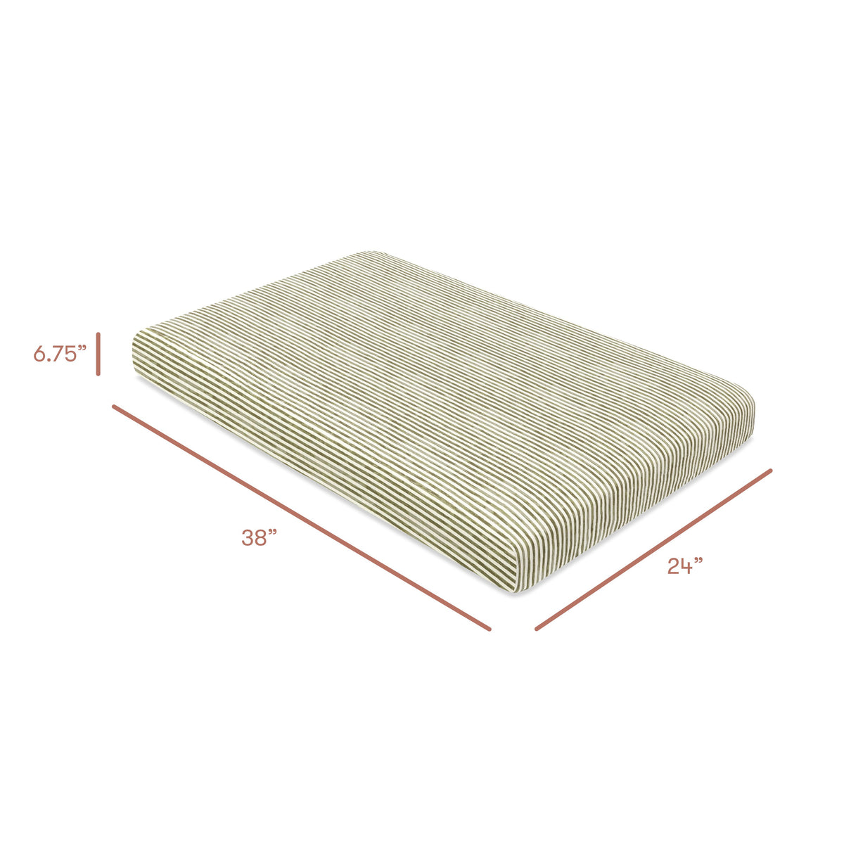 Mini Crib Sheet in GOTS Certified Organic Brushed Cotton by Nate Berkus in Juniper Stripe
