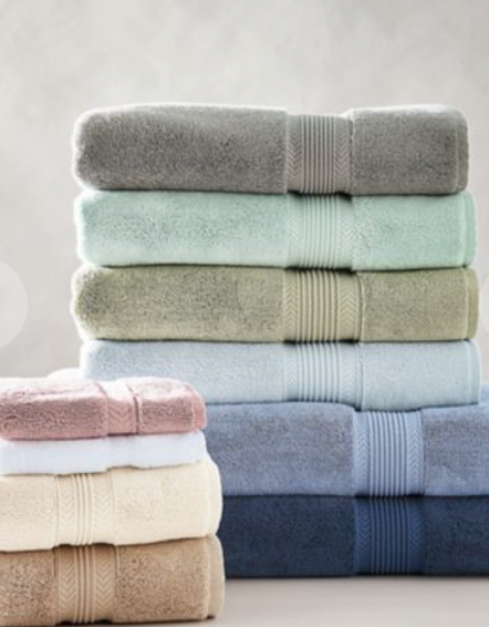 Ballard Signature Bath Towels in Soft Colors & Plush Turkish Cotton with Dobby Border