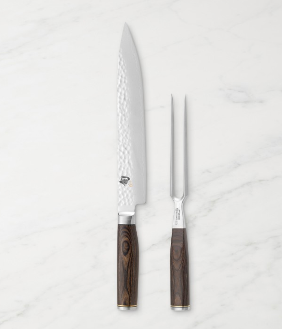 Shun Premier Carving Knife & Meat Fork Set