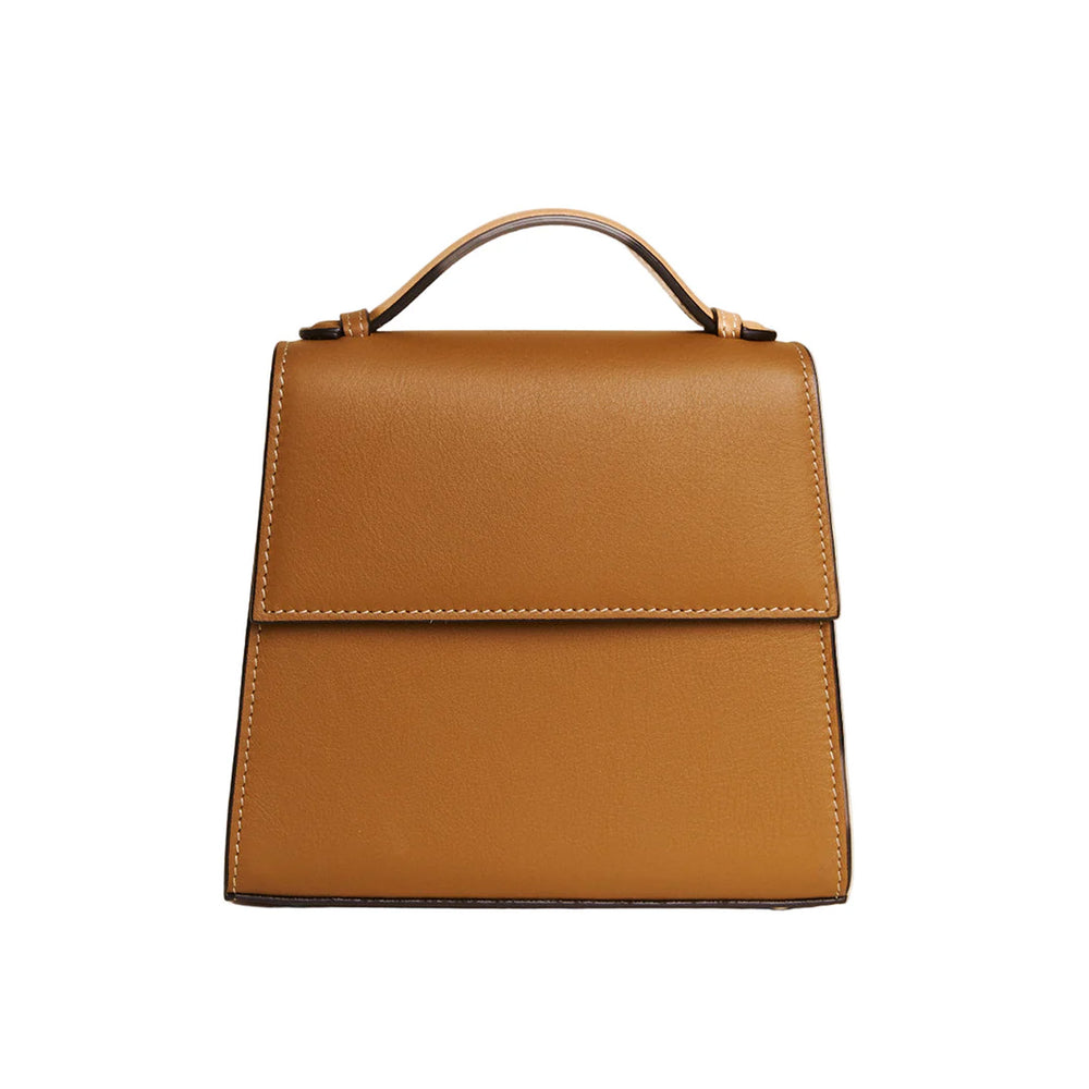 The Small Top Handle in Camel Nappa