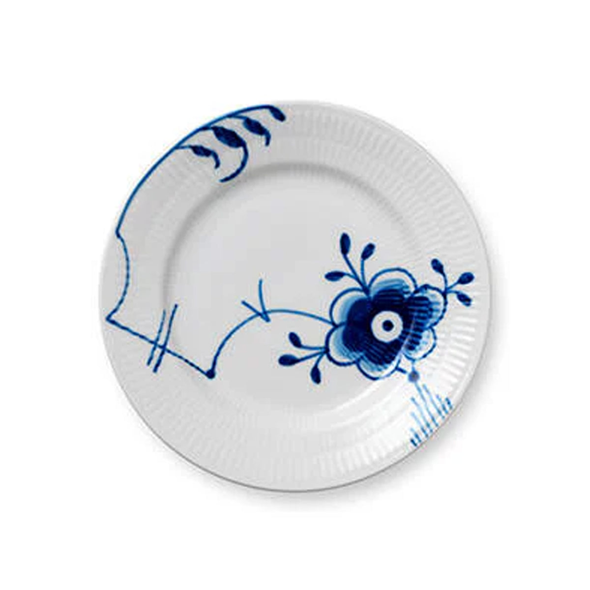 Blue Fluted Mega Bread & Butter Plate #6 6.75"