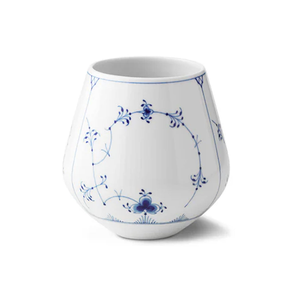 Blue Fluted Plain Vase 15cm 5.9"