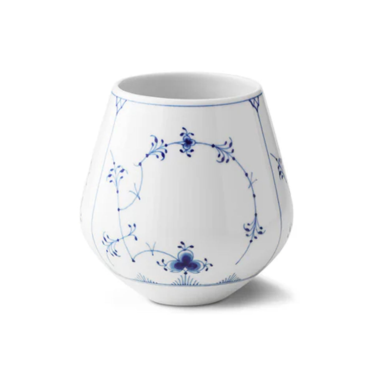 Blue Fluted Plain Vase 15cm 5.9"