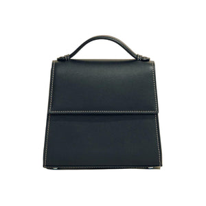 The Small Top Handle in Black Nappa
