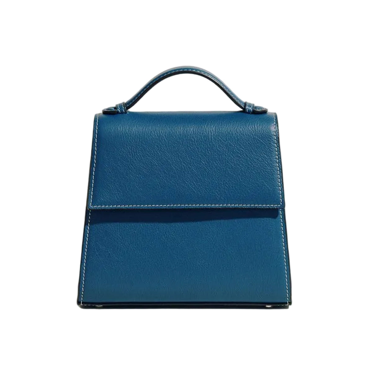 The Small Top Handle in Nappa Teal