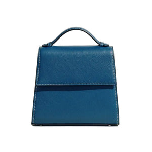 The Small Top Handle in Nappa Teal
