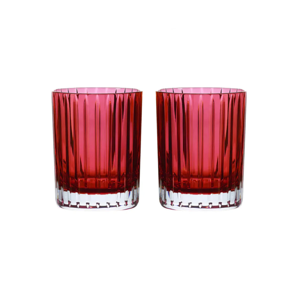 Harmonie Double Old Fashion Tumbler, Red Set of 2