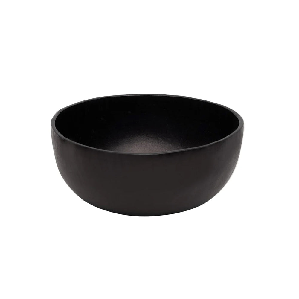 The Bowl in Black Molded Leather