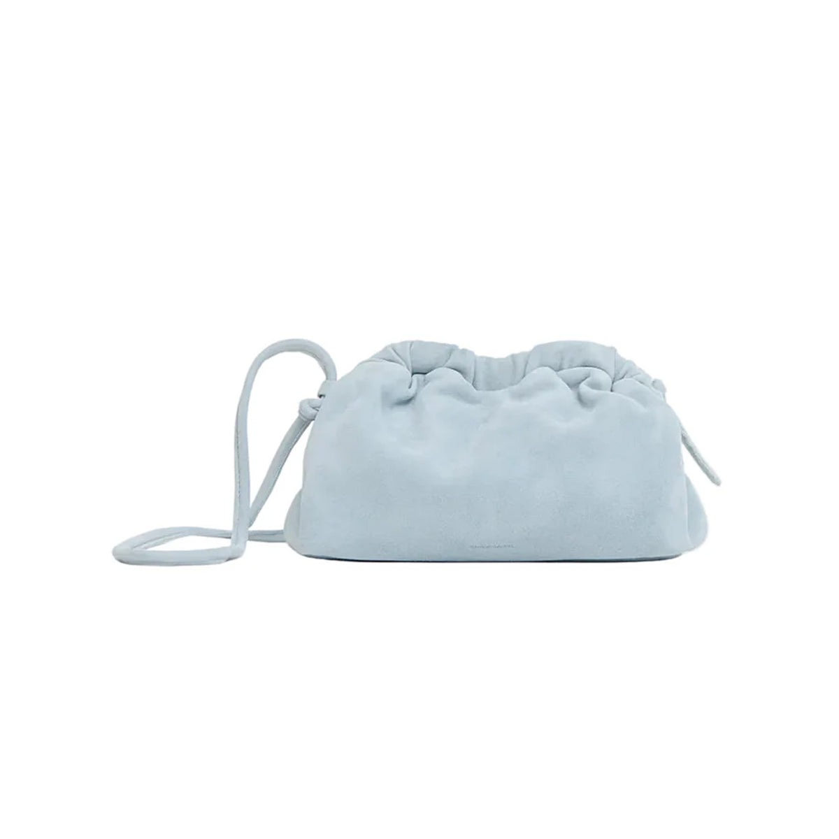 Mini Cloud Clutch in Baby Blue Suede