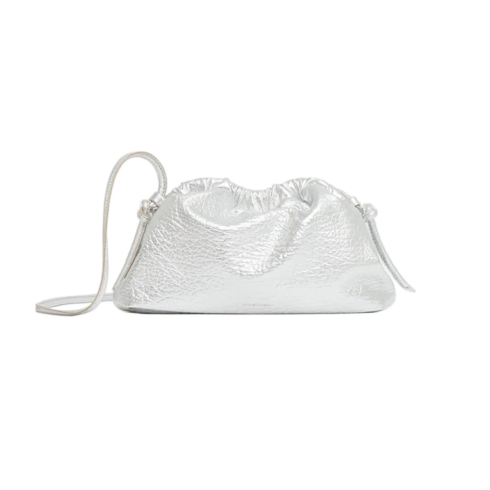 Mini Cloud Clutch in Tumbled Silver